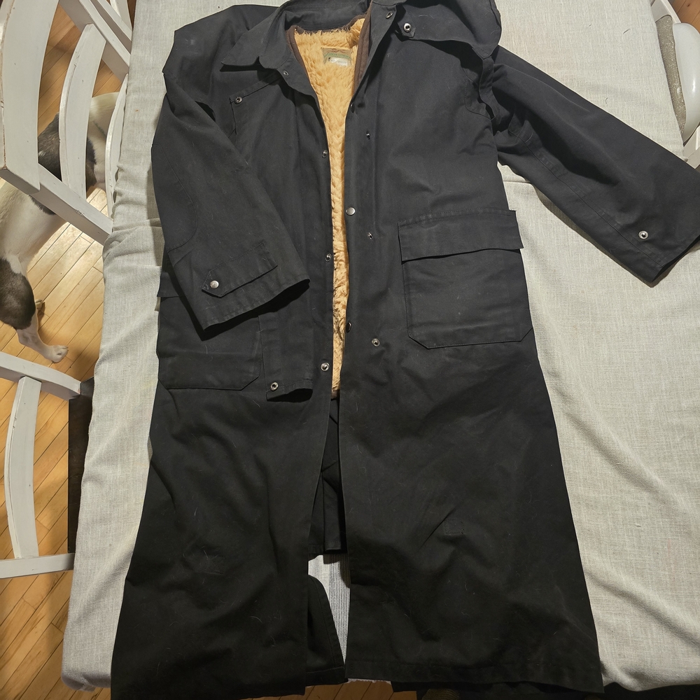 Black Trench Coat with Tan Lining
